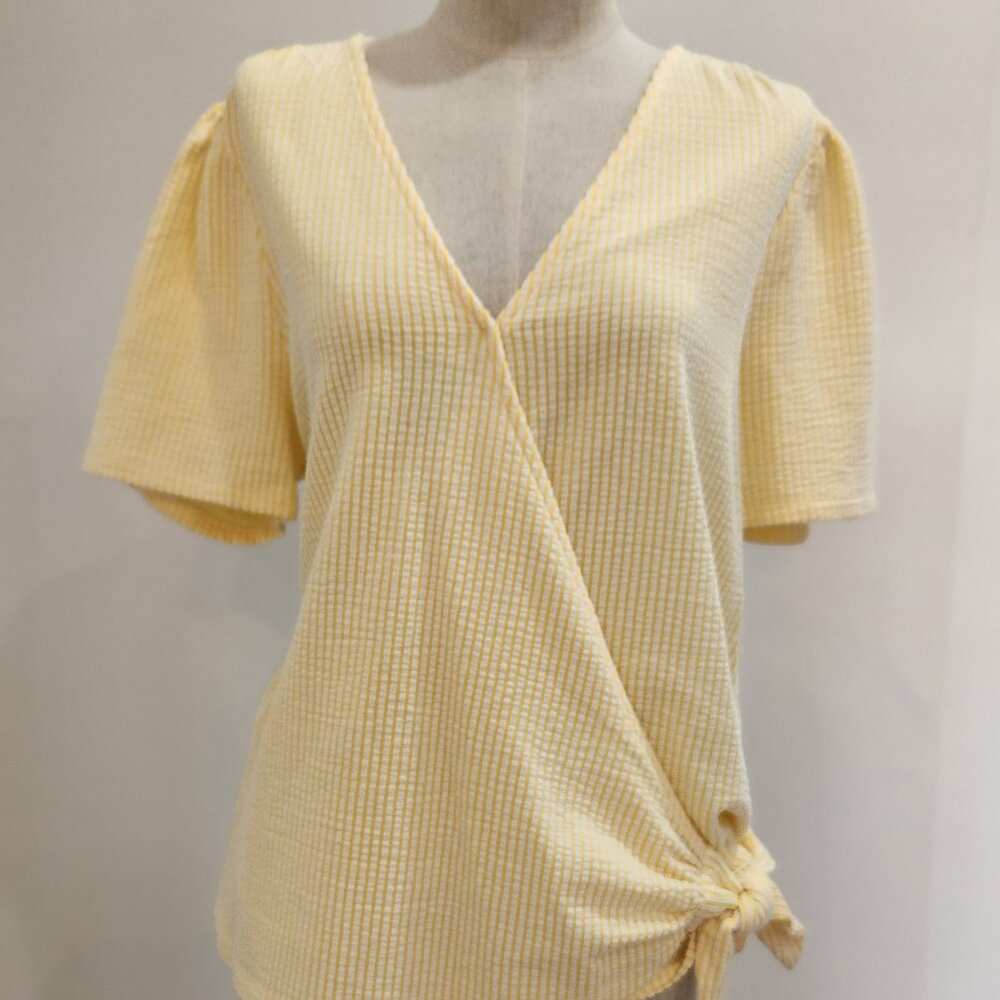 MICHAEL MICHAEL KORS V-neck Short sleeve Faux Wrap Top